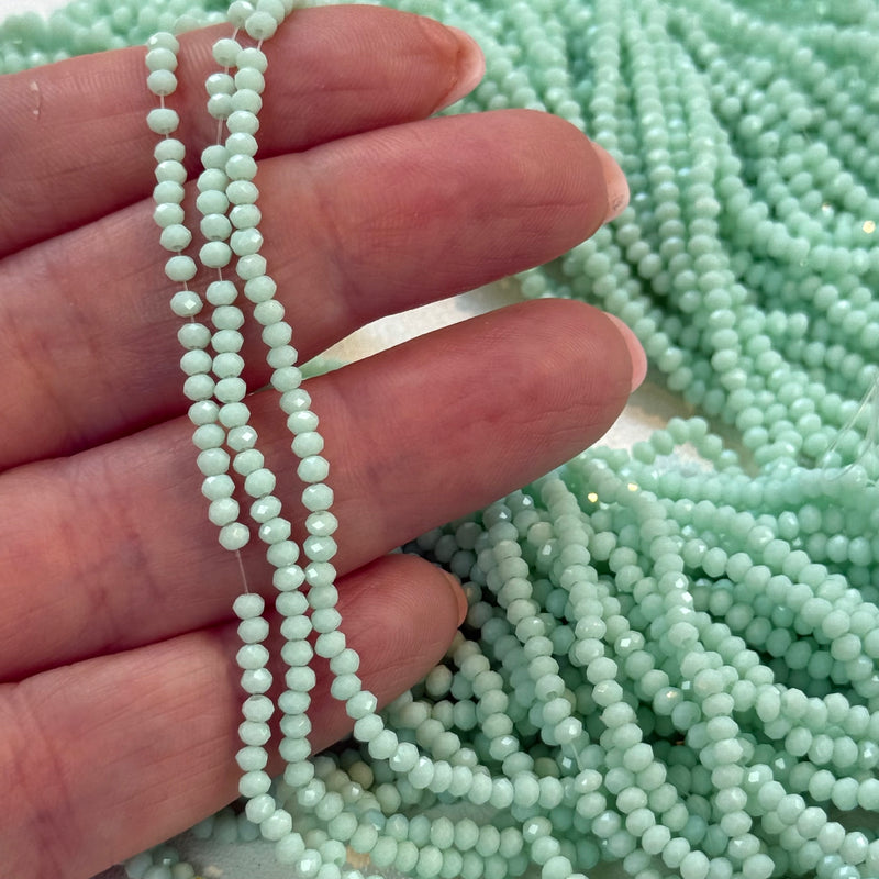 Perles rondelles de cristal 1mm brin 170 pcs, PBC1C39
