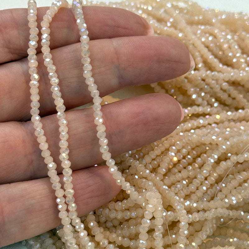Perles rondelles de cristal 1mm brin 170 pcs, PBC1C39