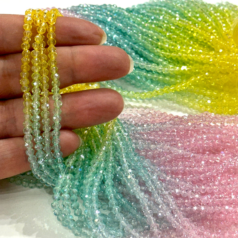 Crystal faceted rondelle 3mm Beads, PBC3C100