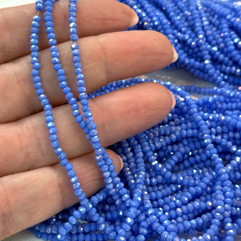 Perles rondelles de cristal 1mm brin 170 pcs, PBC1C39