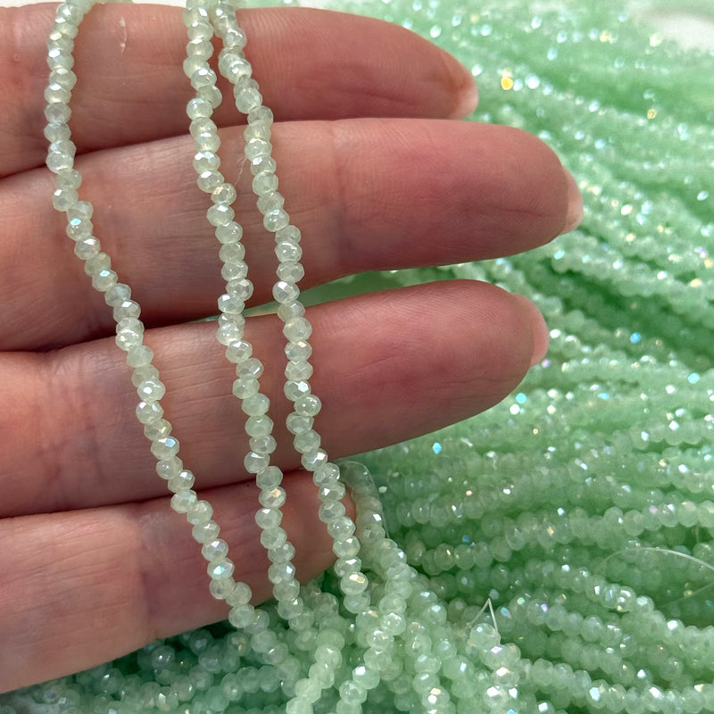 Perles rondelles de cristal 1mm brin 170 pcs, PBC1C39