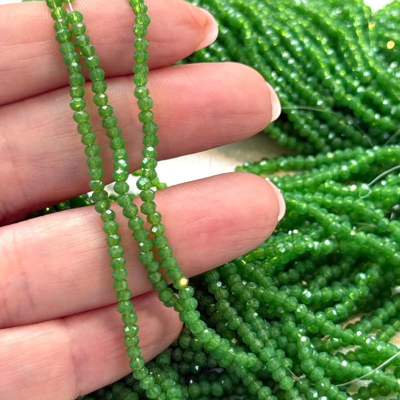 Perles rondelles de cristal 1mm brin 170 pcs, PBC1C39
