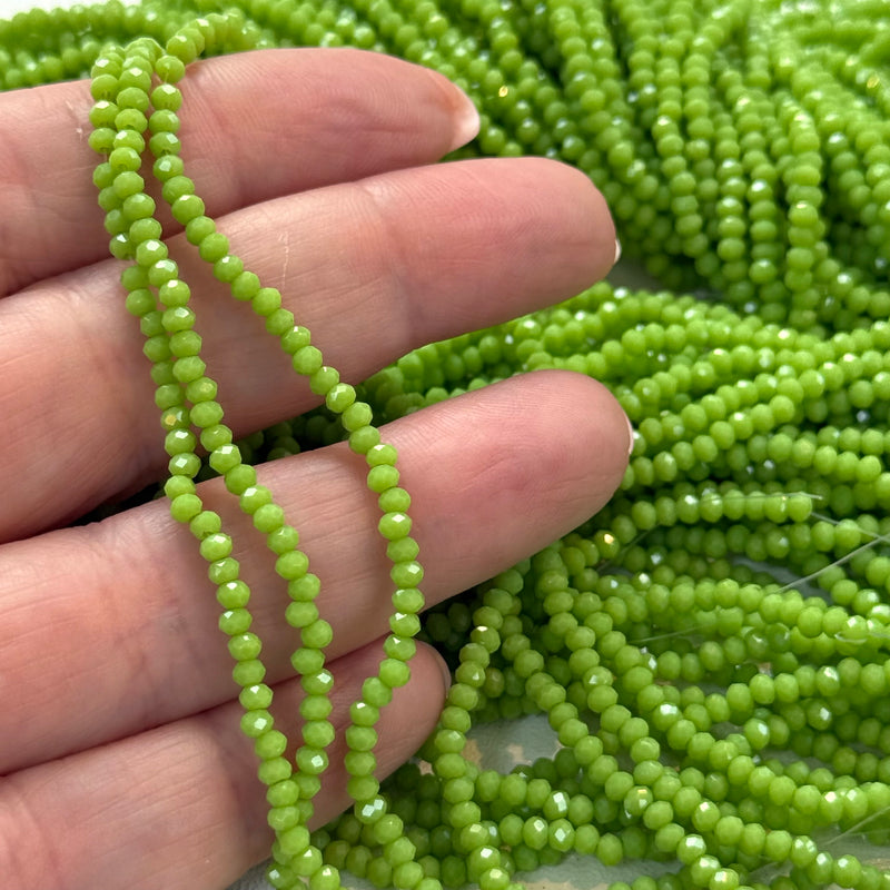 1mm Crystal rondelle beads strand 180 pcs, PBC1C138
