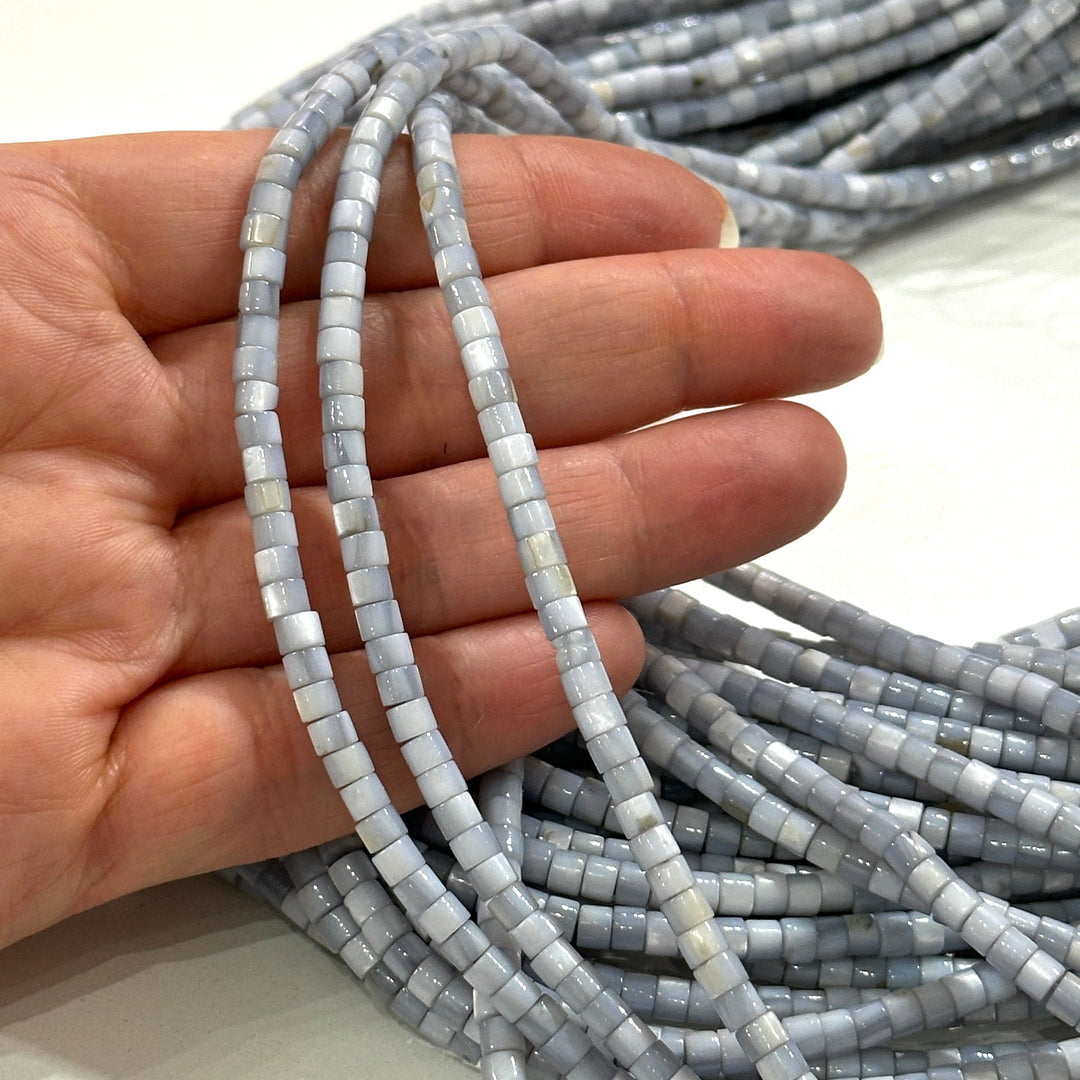 Natural Mother of Pearl Colored Cylinder Beads,15.5 Inches Strand