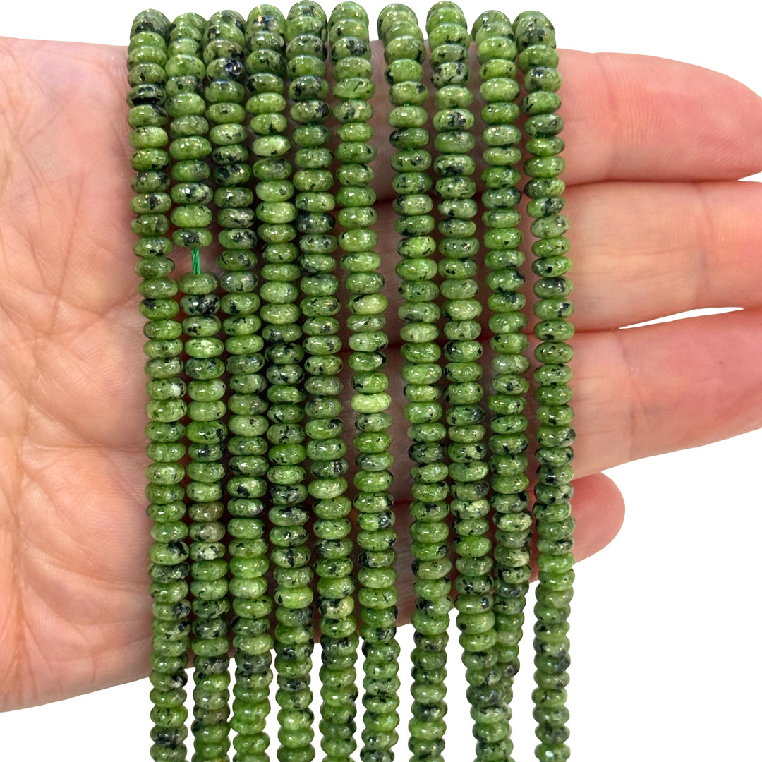 A Grade Canadian Jade Rondelle Beads – 4x2mm, 37cm Strand