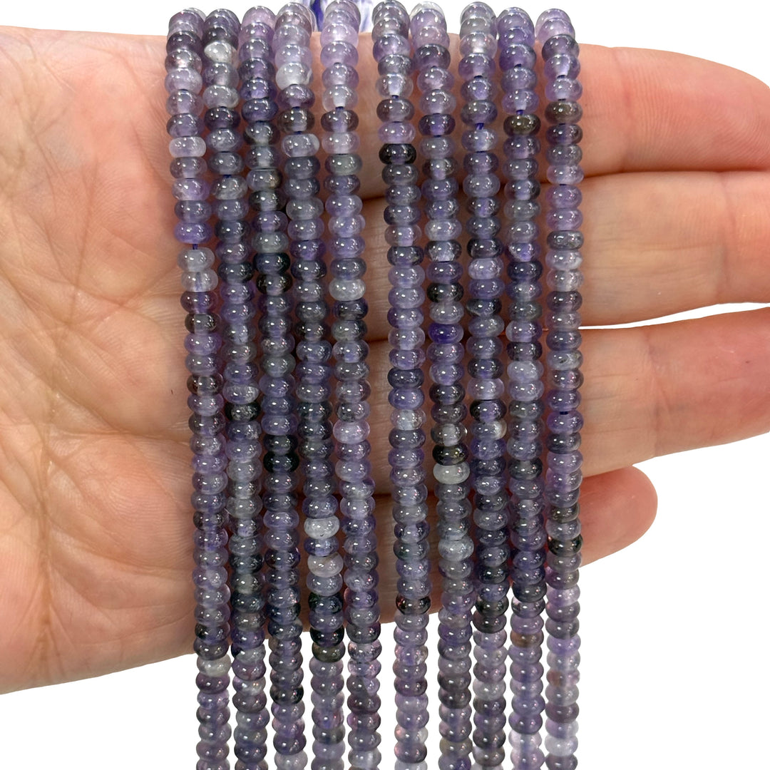 A Grade Amethyst Rondelle Beads – 4x2mm, 39cm Strand