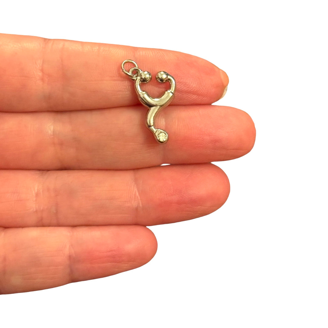 Waterproof Hypoallergenic Stainless Steel 3D Stethoscope Charm – 20x11mm