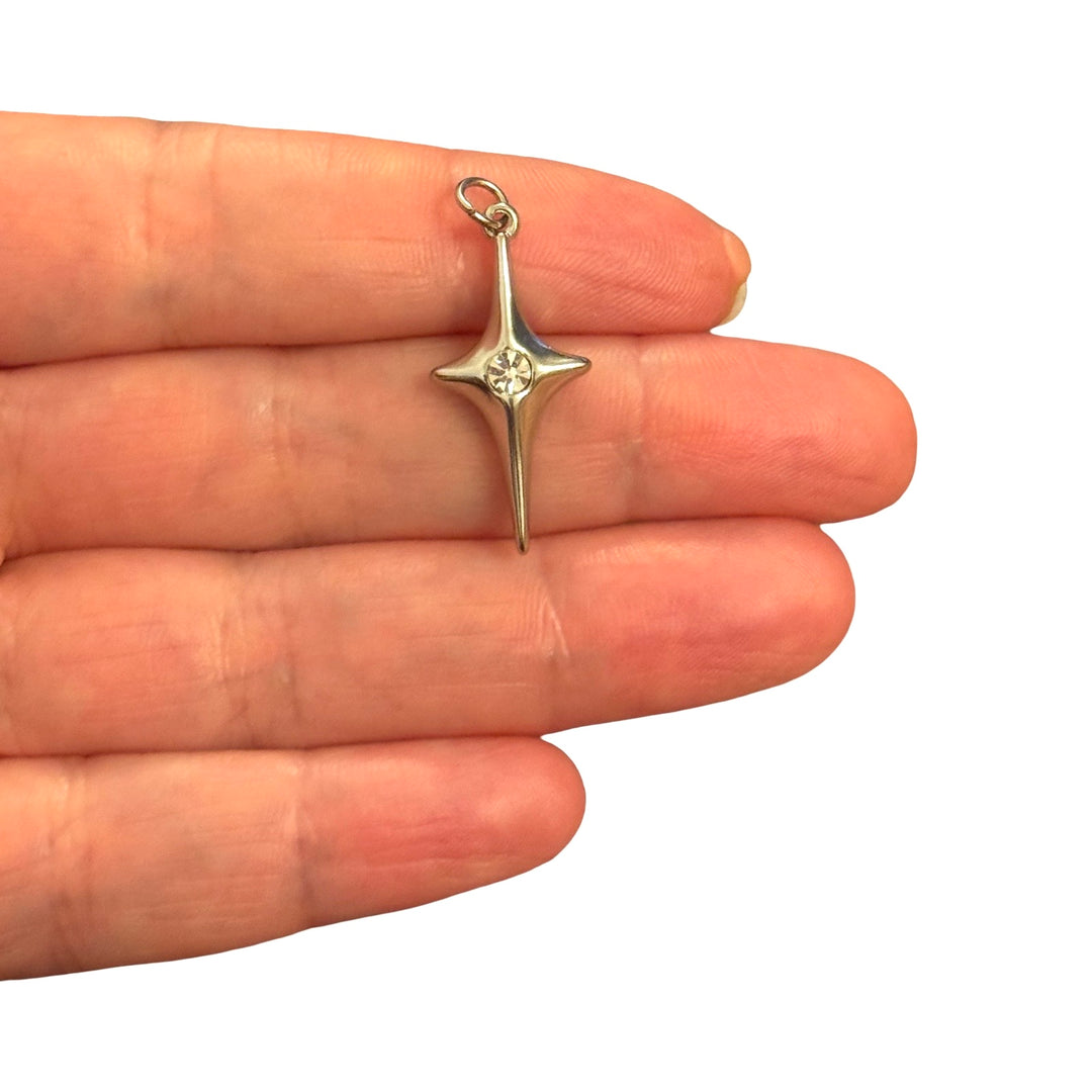 Waterproof Hypoallergenic Stainless Steel Crystal North Star Charm – 27x12m