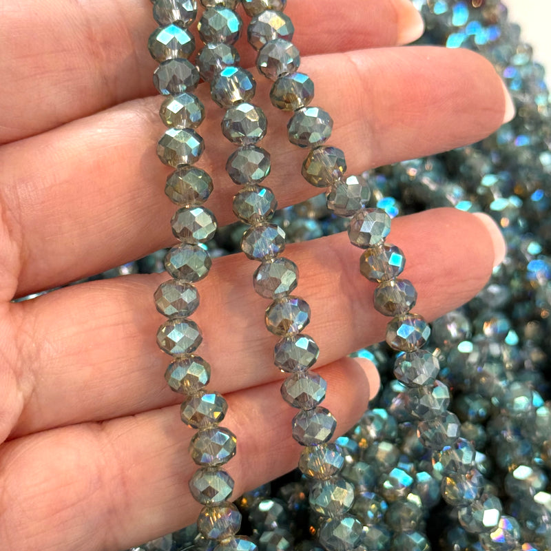 Crystal faceted rondelle 6mm Beads,  PBC6C160