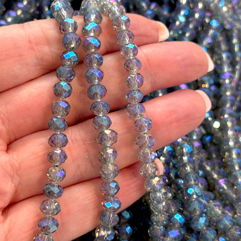 Crystal faceted rondelle 6mm Beads,  PBC6C161