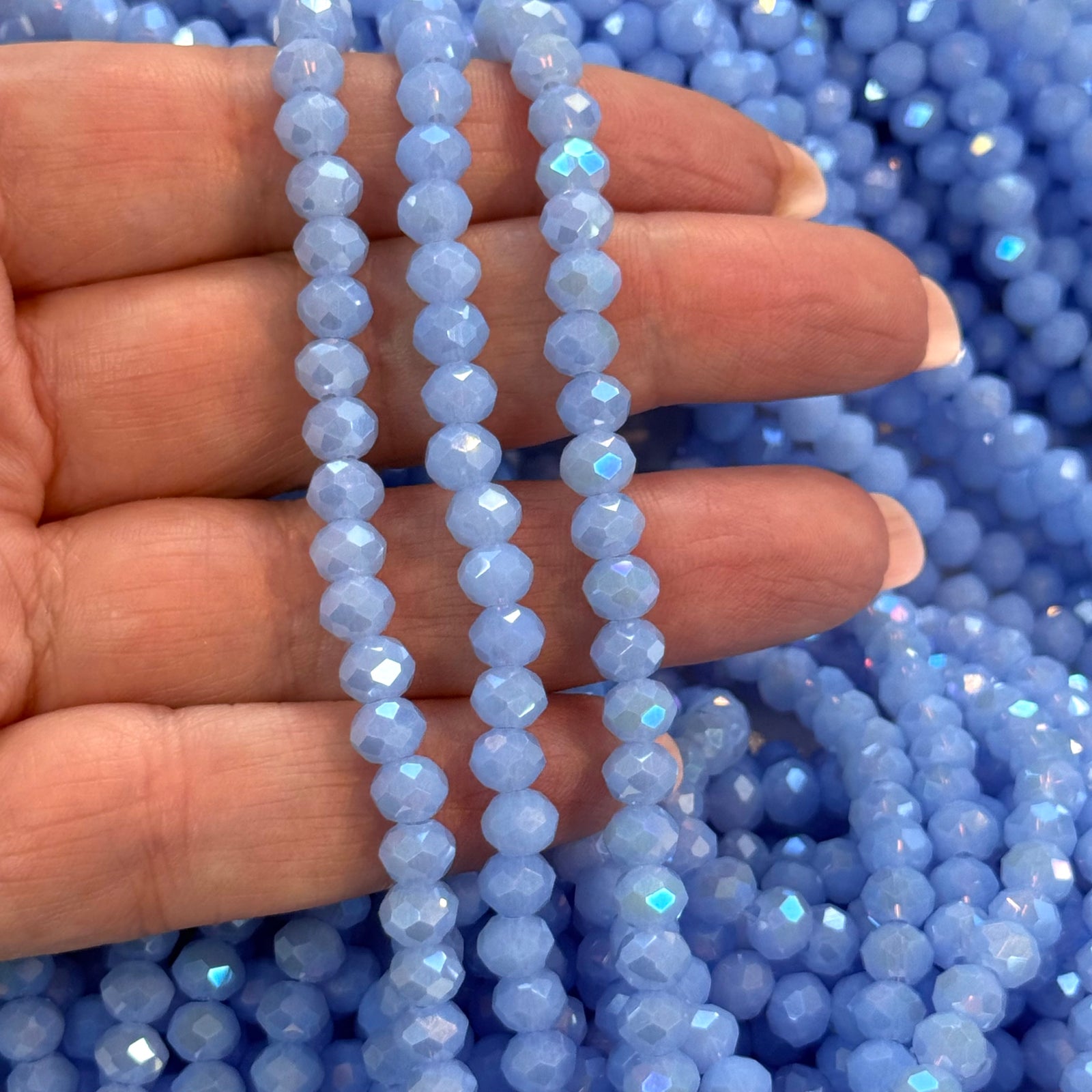 Crystal faceted rondelle 6mm Beads, PBC6C163