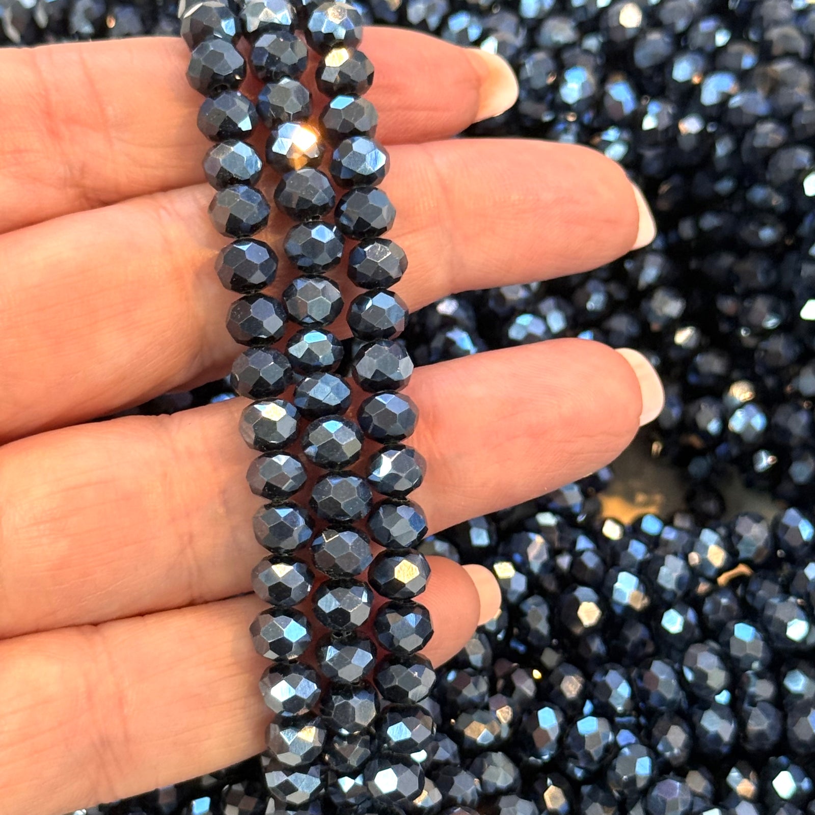 Crystal faceted rondelle 6mm Beads, PBC6C164