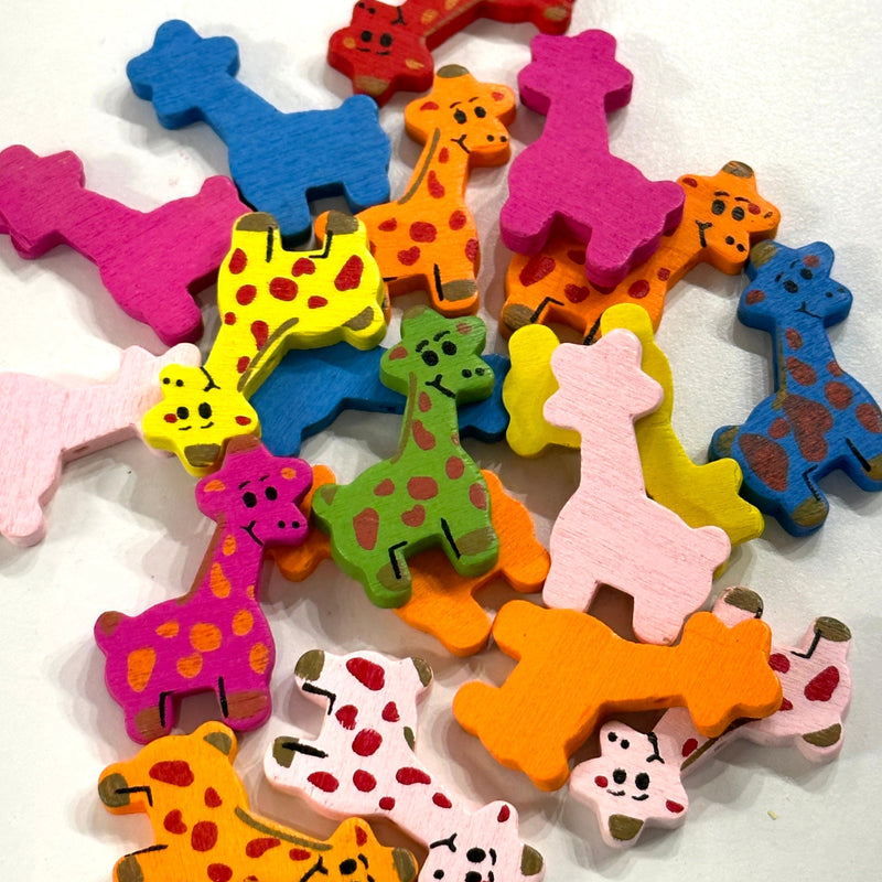 Colorful Wooden Giraffe Charms