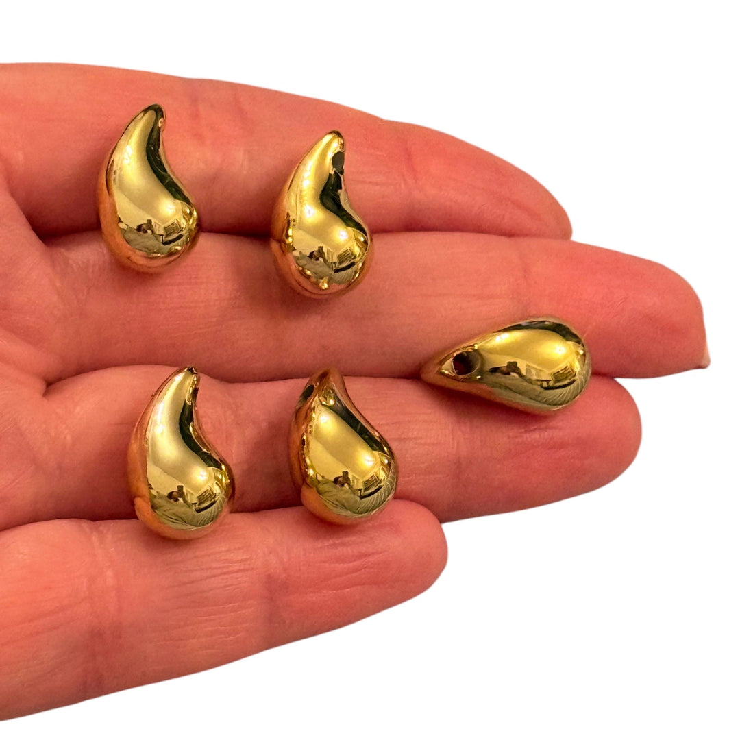 24Kt Gold Plated Baroque Pearl Charms, Baroque Pearl Charms with 2mm Horizontal Hole, 5 pcs in a pack