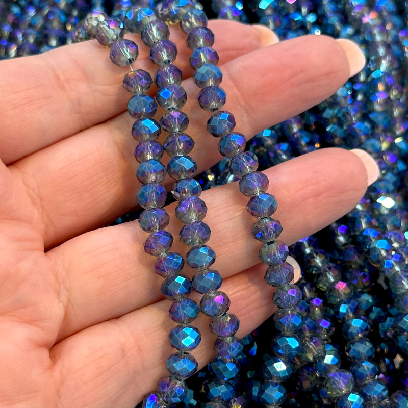 Crystal faceted rondelle 6mm Beads,  PBC6C165