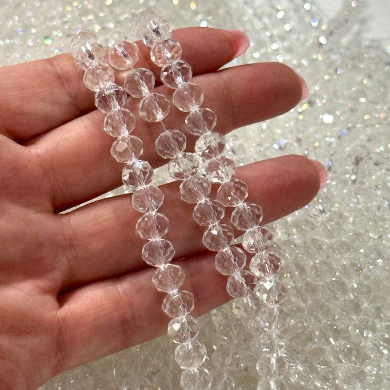 Perles rondelles à facettes en cristal 8mm, PBC8C78