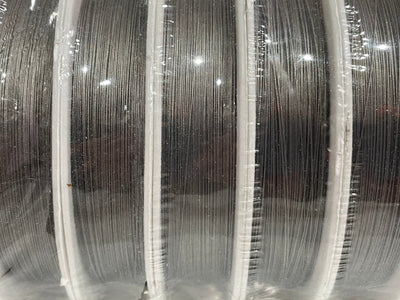 100m Reel of 0.45mm Silver Color Tiger Tail Wire for Jewelry Making.