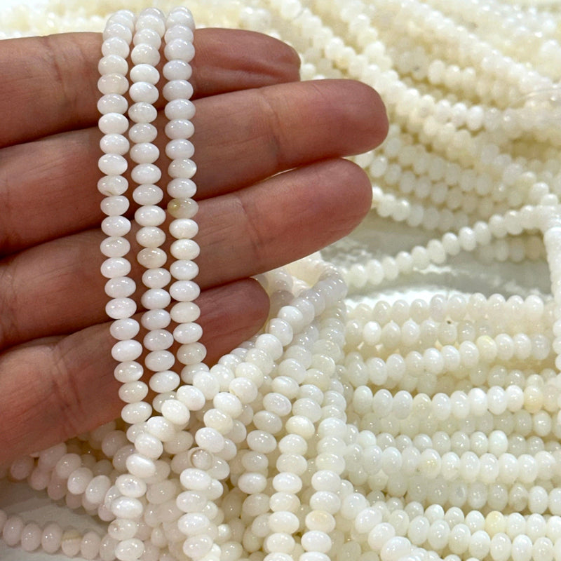 Natural Mother of Pearl Rondelle Beads 3x5mm - String of 110-112 Beads