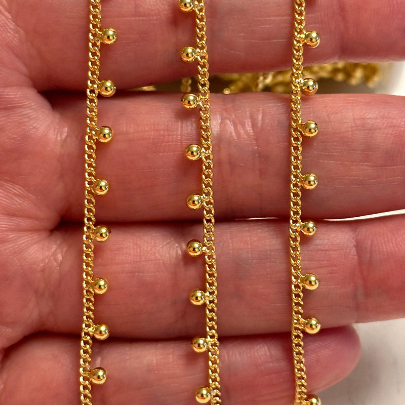 24Kt Gold Plated 1.5mm Chain With 2.2mm Balls