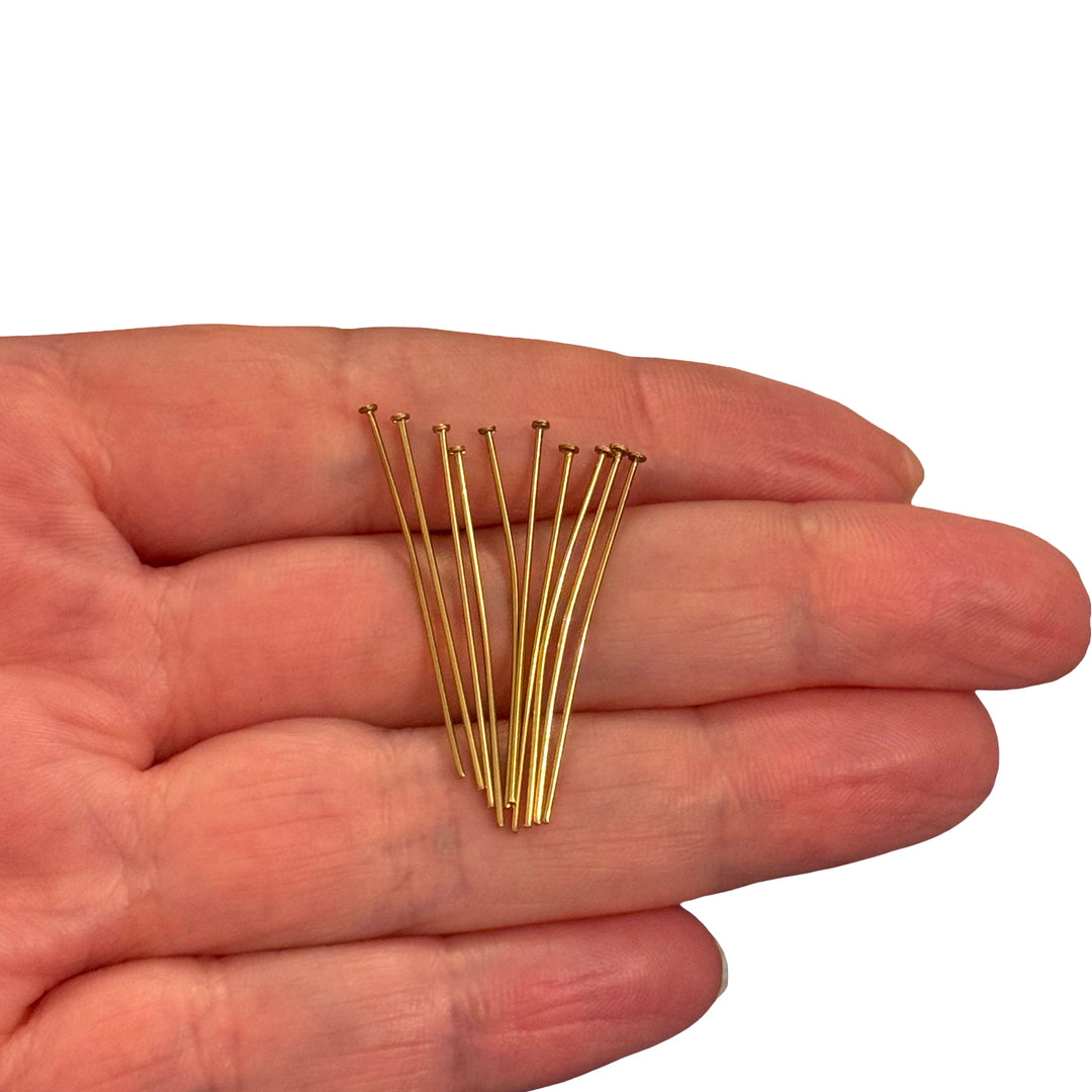 Waterproof Stainless Steel 24Kt PVD Gold Plated 30mm Flat Head Pins – 24 Gauge 0.5mm, 10pcs (Copy)