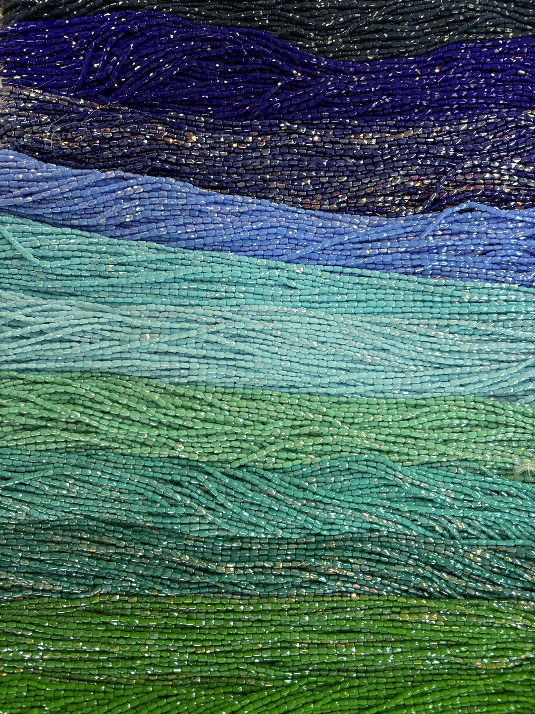 Faceted Baguette Crystal Glass Beads – Cornflower Blue AB, 7x4.5x3.5mm, Approx. 78–80 Beads, 54.5cm / 21.5" Strand