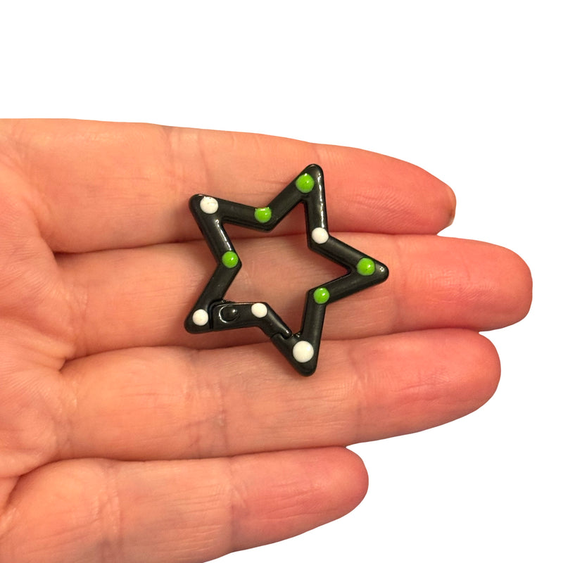Black Star Enamel Keychain & Bag Charm Clip – 31mm
