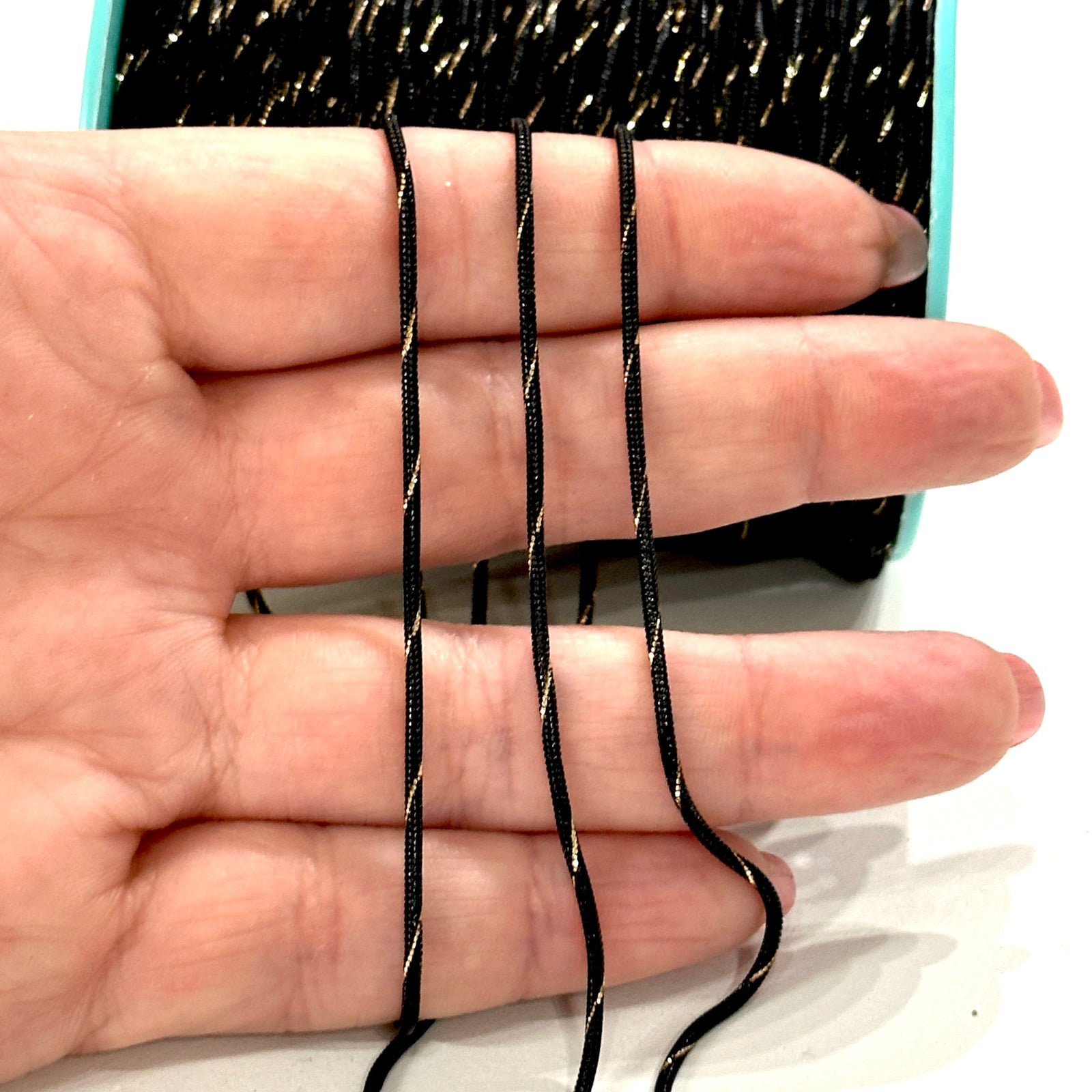 Black&Gold Snake Chain, 1.2mm Brass Snake Chain
