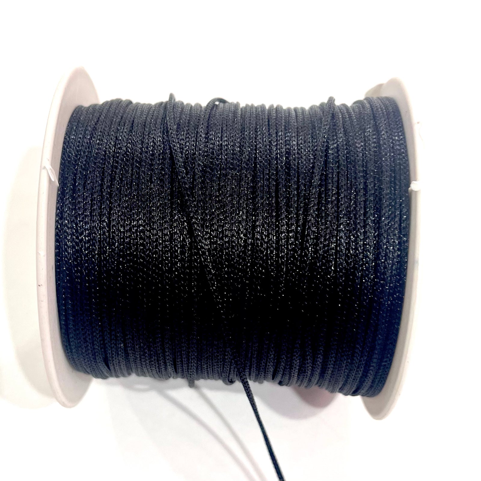 1MM Parachute Cord, Black Color Braided Knotting Cord, Shamballa Beading String, 100 Yards Reel