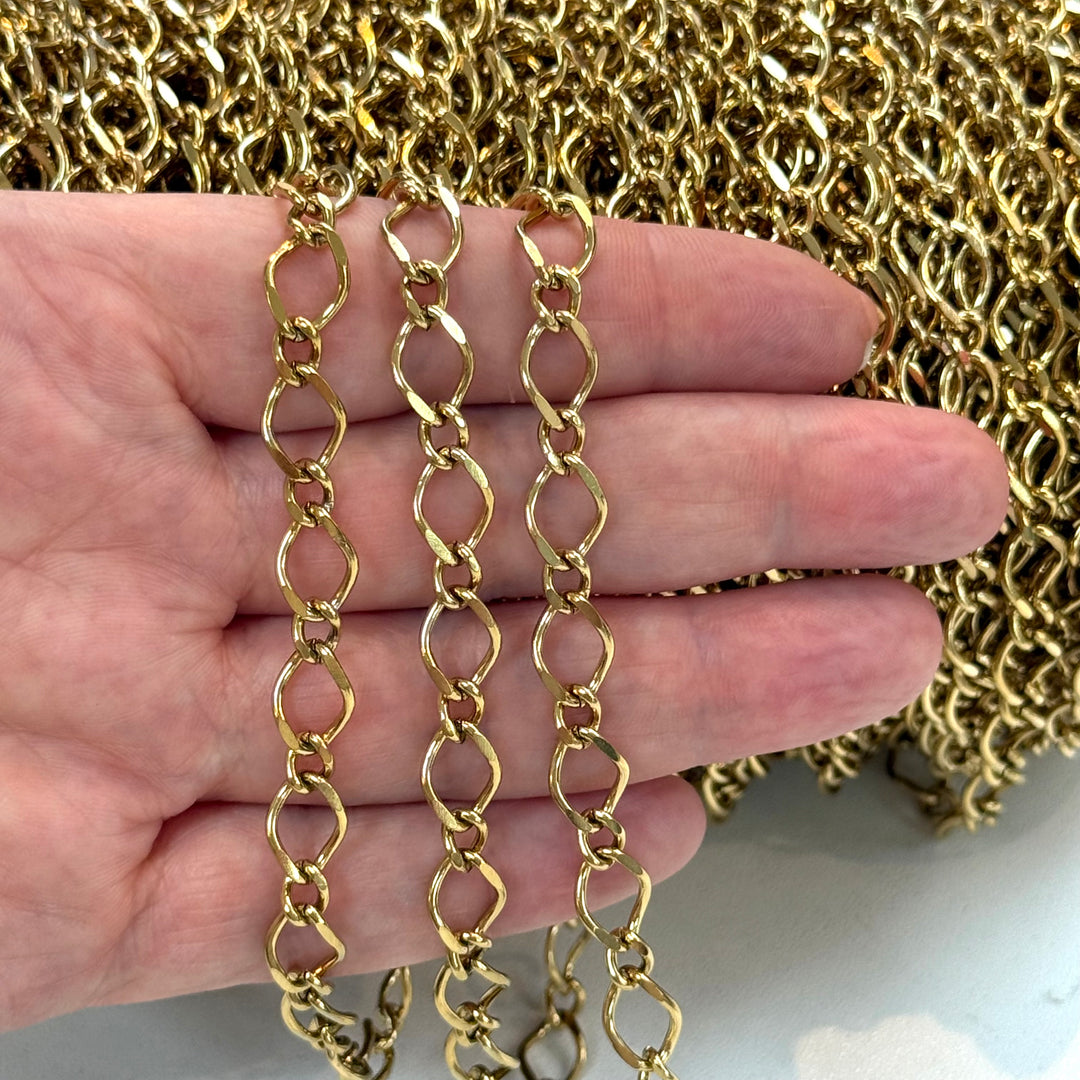 Waterproof Stainless Steel PVD Gold Plated Open Link Chain – Organic Oval Cable Chain