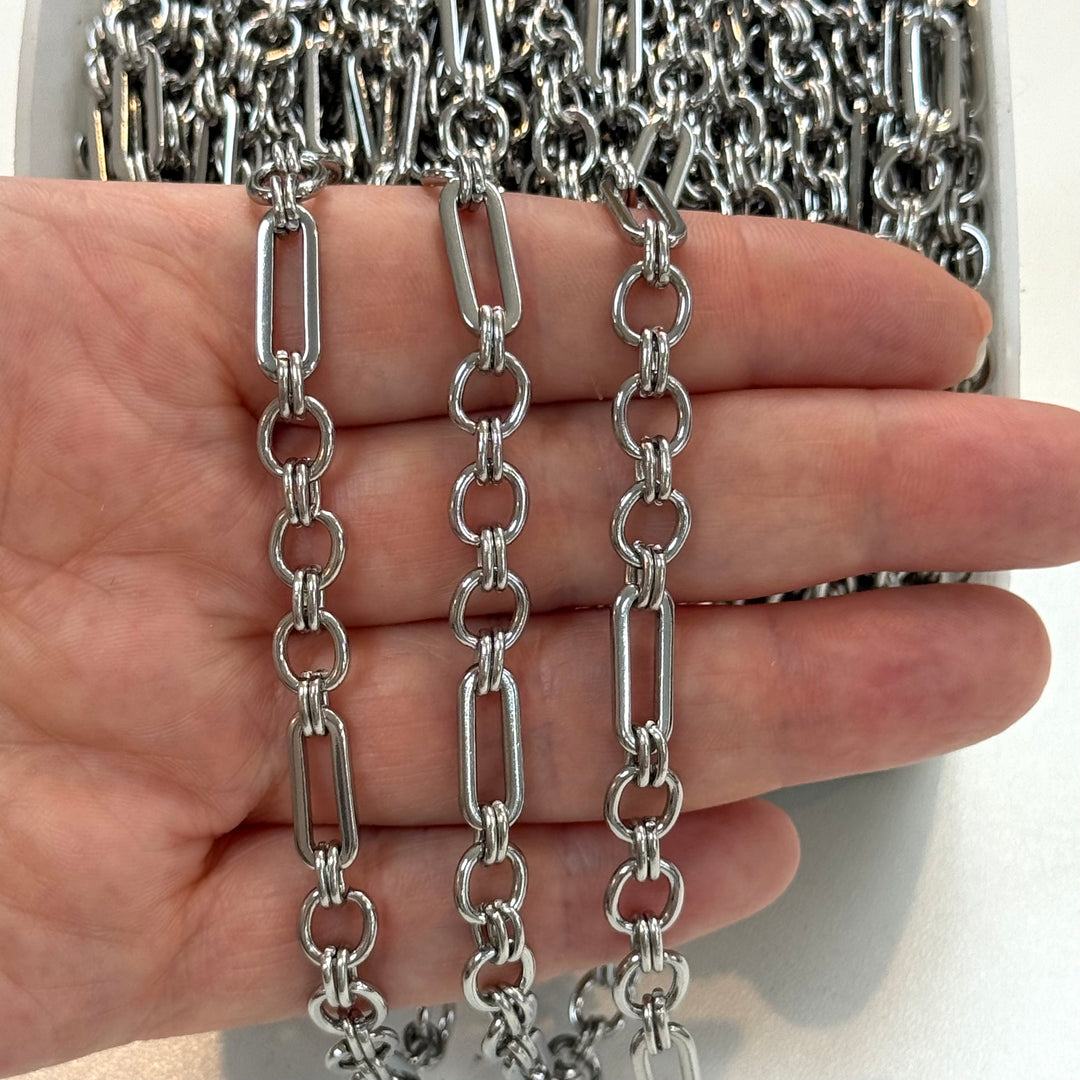 Stainless Steel Paperclip &amp; Round Link Chain – Open Link Chain by the Meter