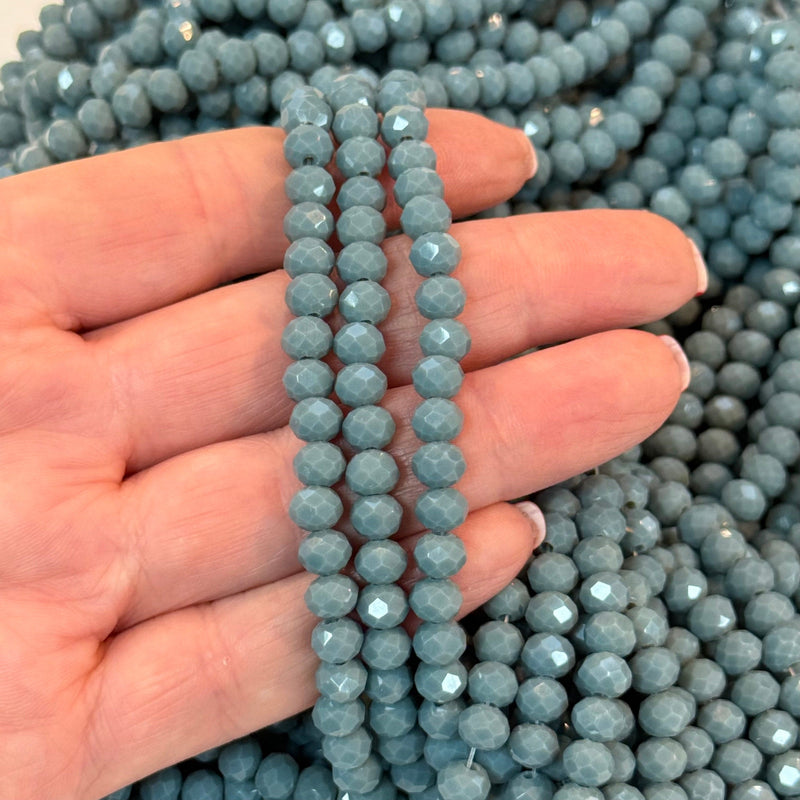 Perles rondelles à facettes en cristal 6mm, PBC6C136