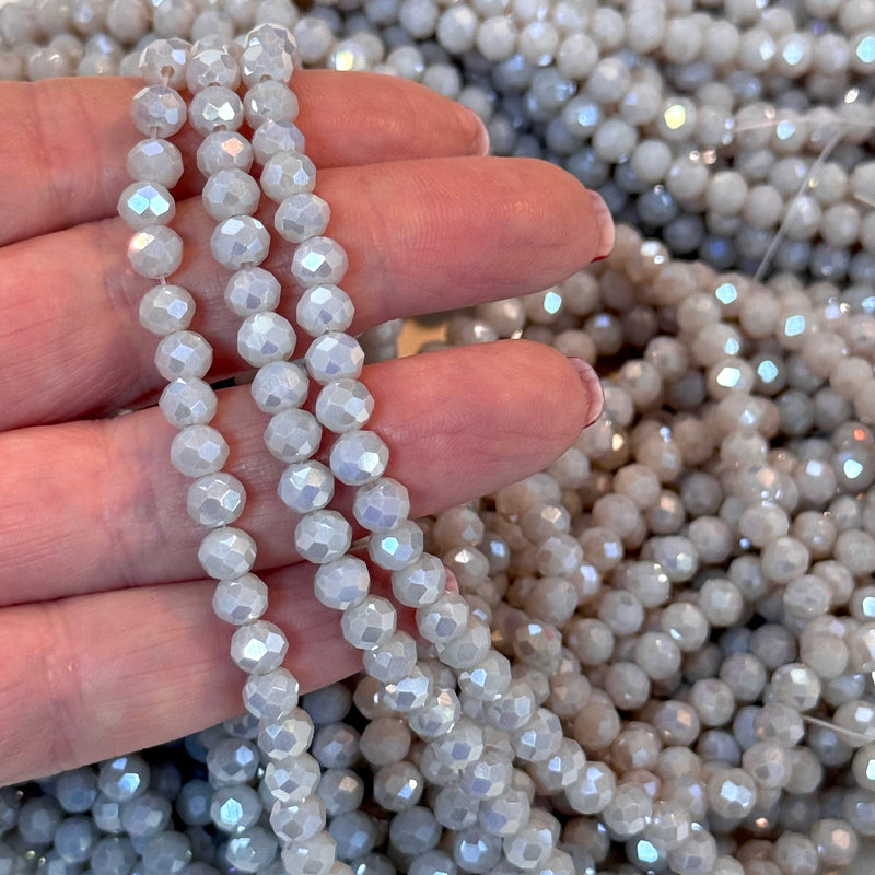 Perles rondelles à facettes en cristal 6mm, PBC6C136