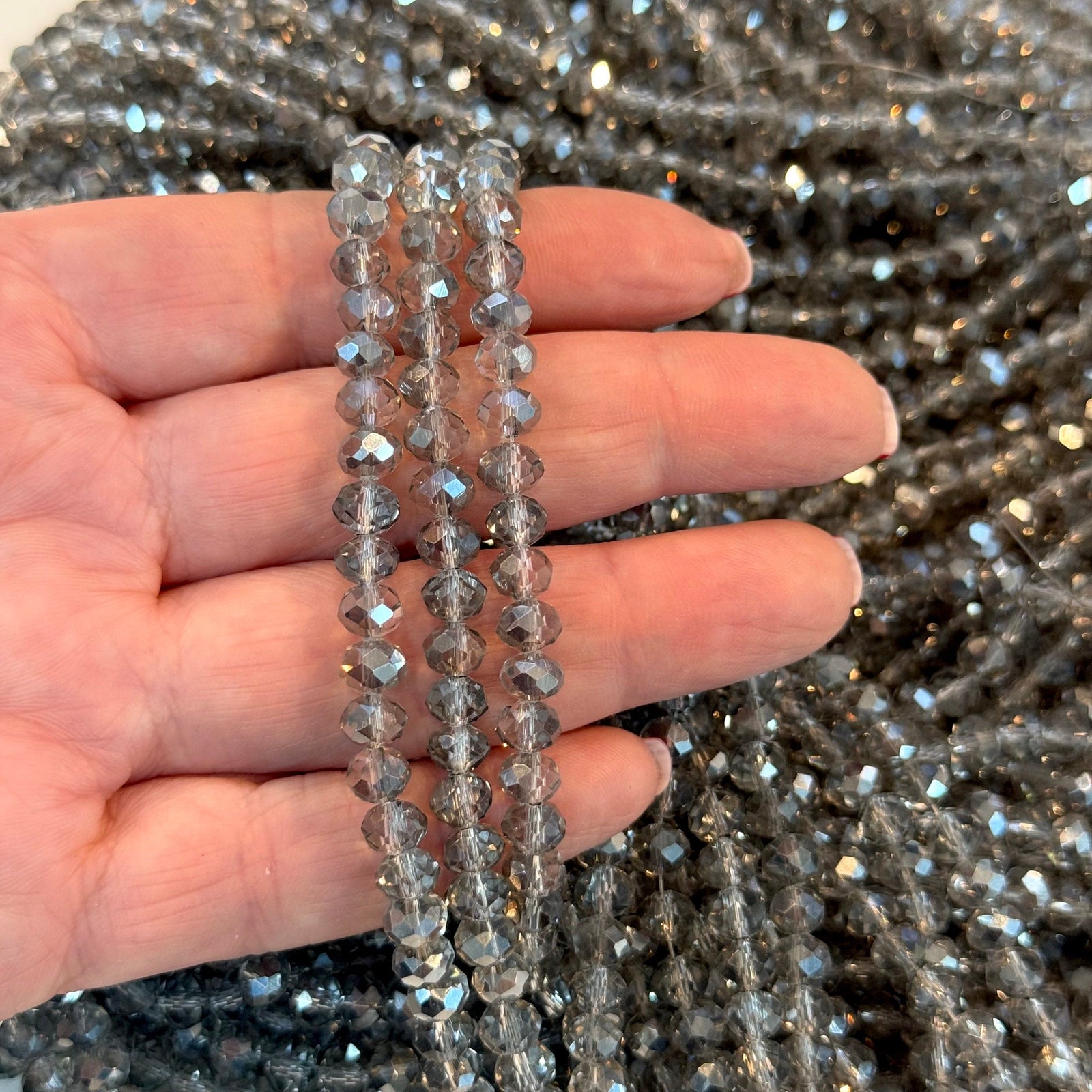 6mm Crystal faceted rondelle beads, PBC6C159