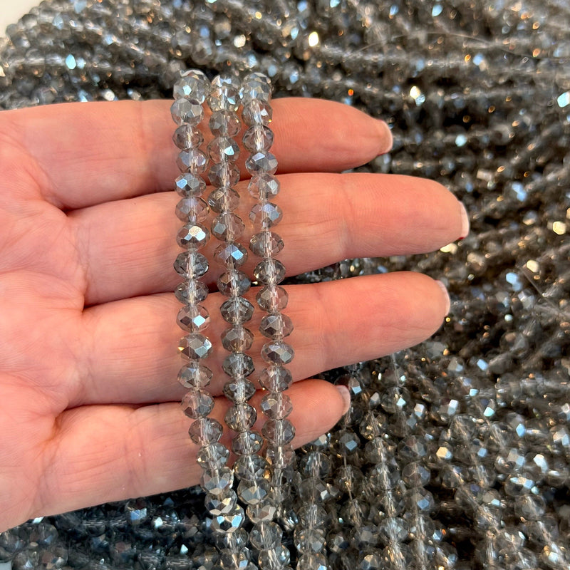 Perles rondelles à facettes en cristal 6mm, PBC6C136