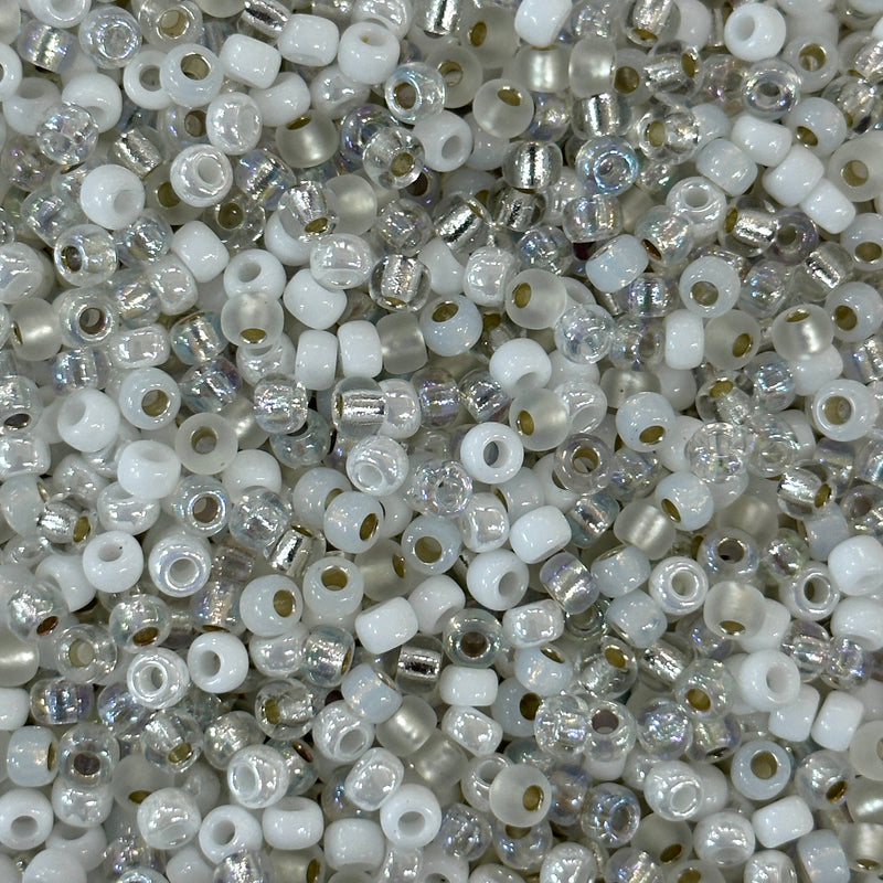 Miyuki Seed Beads 6/0 Crystalized Snowflakes Sparkle Combo Bead Mix  (10g Pack)
