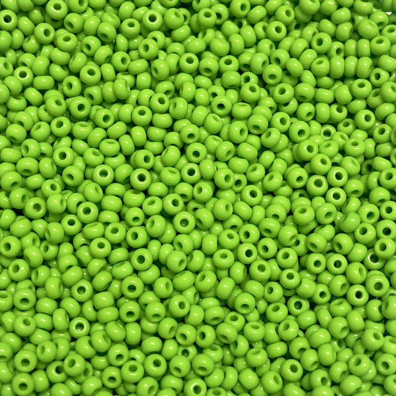 Preciosa  Seed Beads 8/0 Rocailles-Round Hole 100 gr, 53310 Opaque Light Green