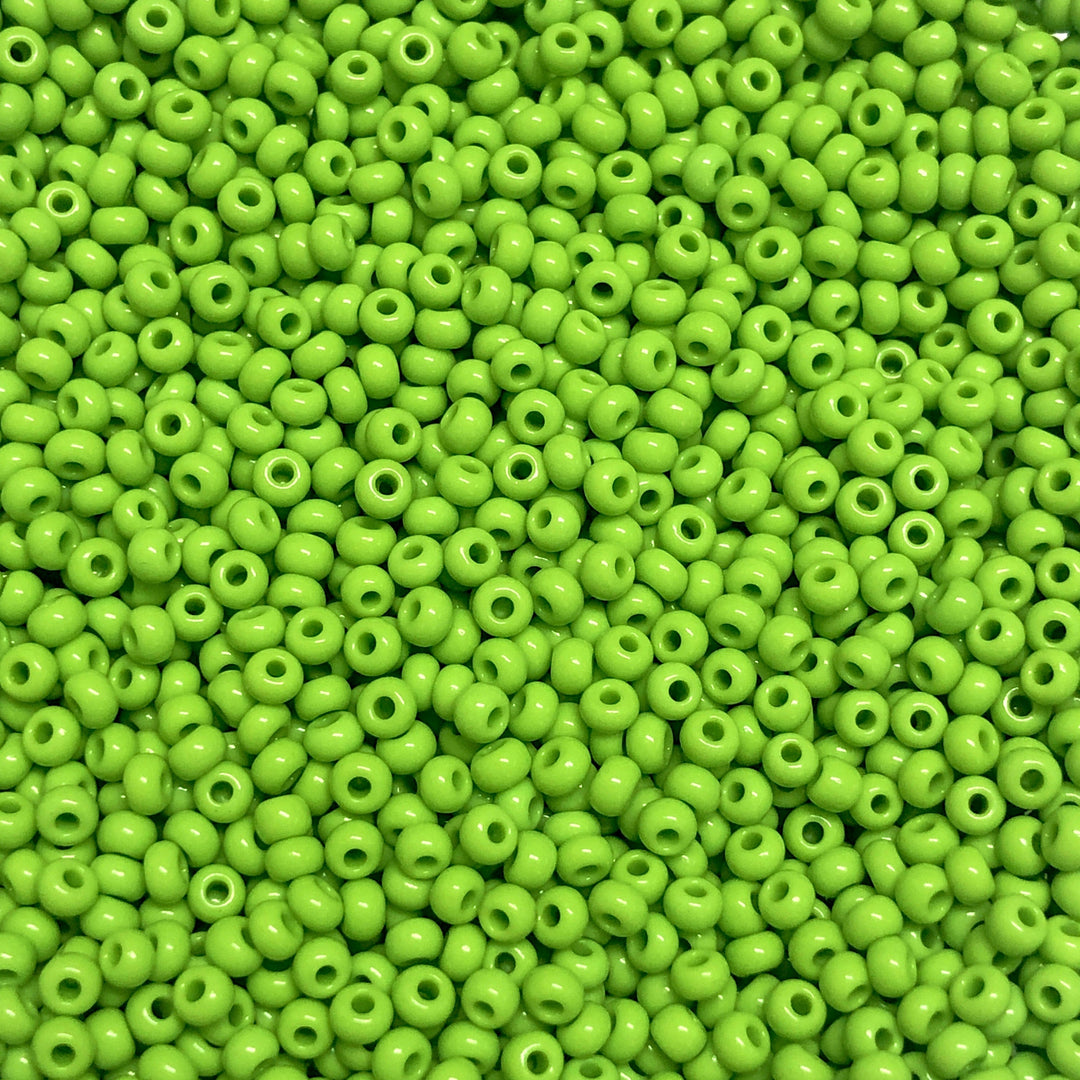 Preciosa Seed Beads 6/0 Rocailles-Round Hole-100 Gr,53310 Opaque Light Green