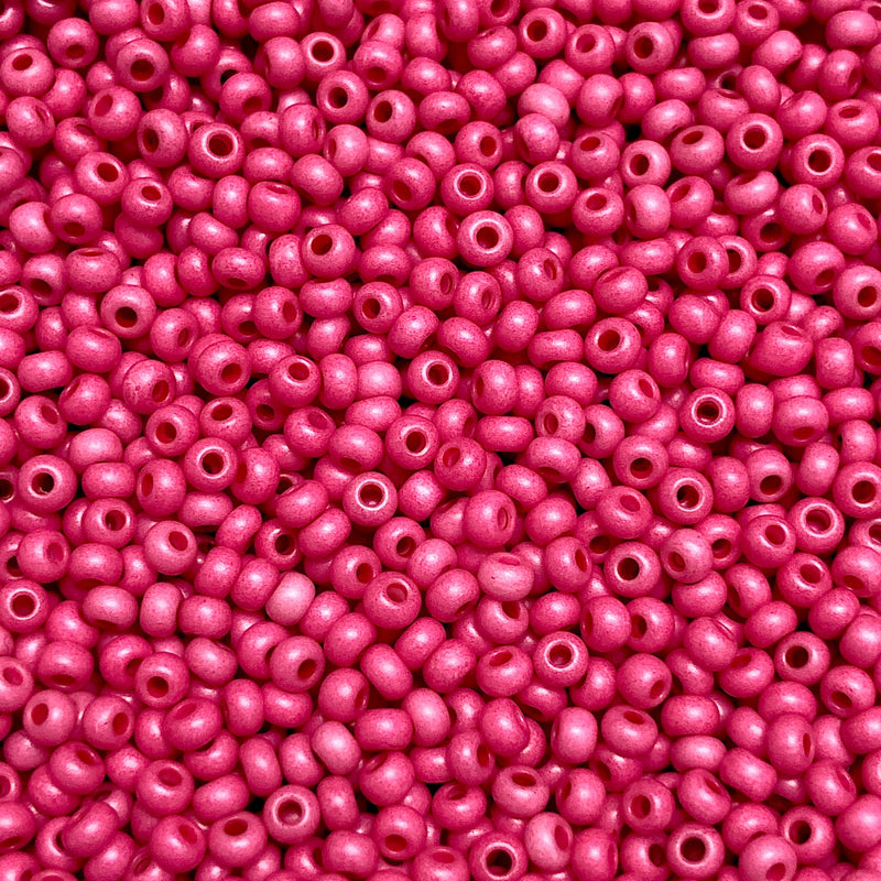 Preciosa Seed Beads 6/0 Rocailles-Round Hole-100 Gr,16A77 Pink Intensive Dyed Chalkwhite