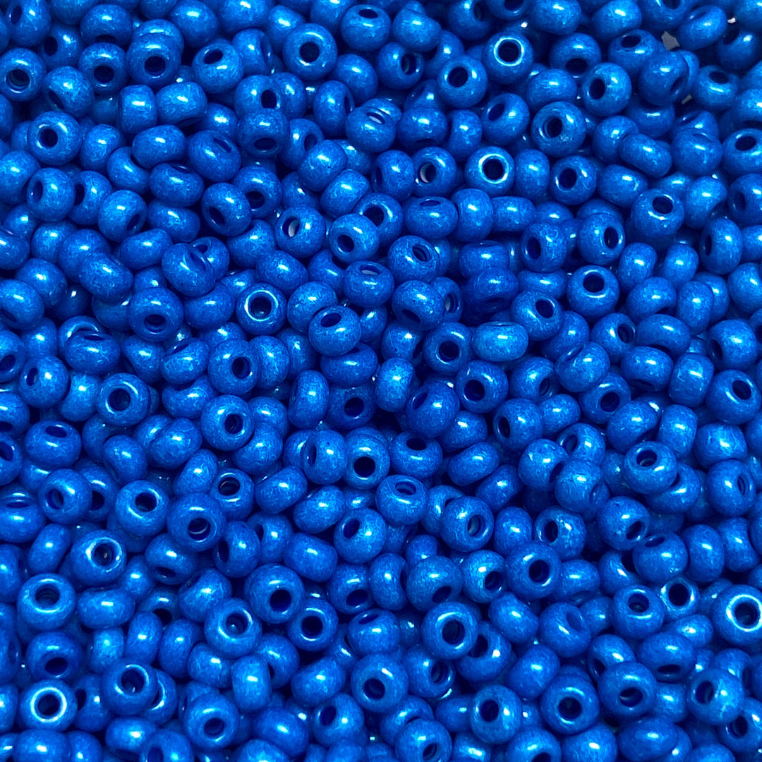 Preciosa Seed Beads 6/0 Rocailles-Round Hole-100 Gr,16A38 Blue Intensive Dyed Chalkwhite
