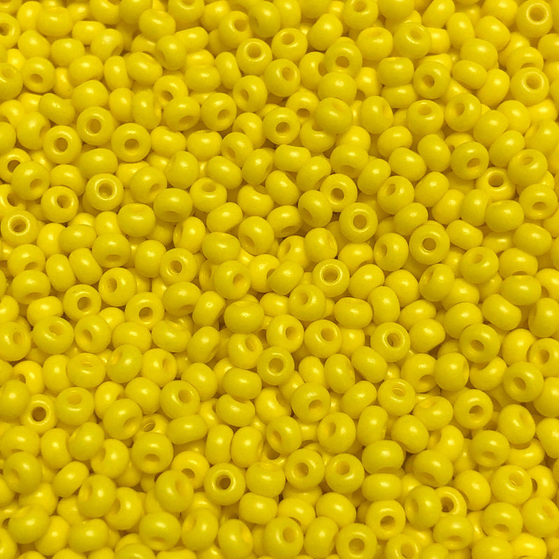 Preciosa  Seed Beads 6/0 Rocailles-Round Hole-100 Gr,16A86 Yellow Intensive Dyed Chalkwhite