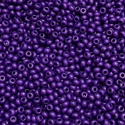 Preciosa Rocailles-Perlen 8/0, rundes Loch, 100 g, 16A28 Violett, intensiv gefärbt, Kreideweiß