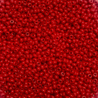 Preciosa  Seed Beads 8/0 Rocailles-Round Hole-100 Gr, 93190-Opaque Red Coral