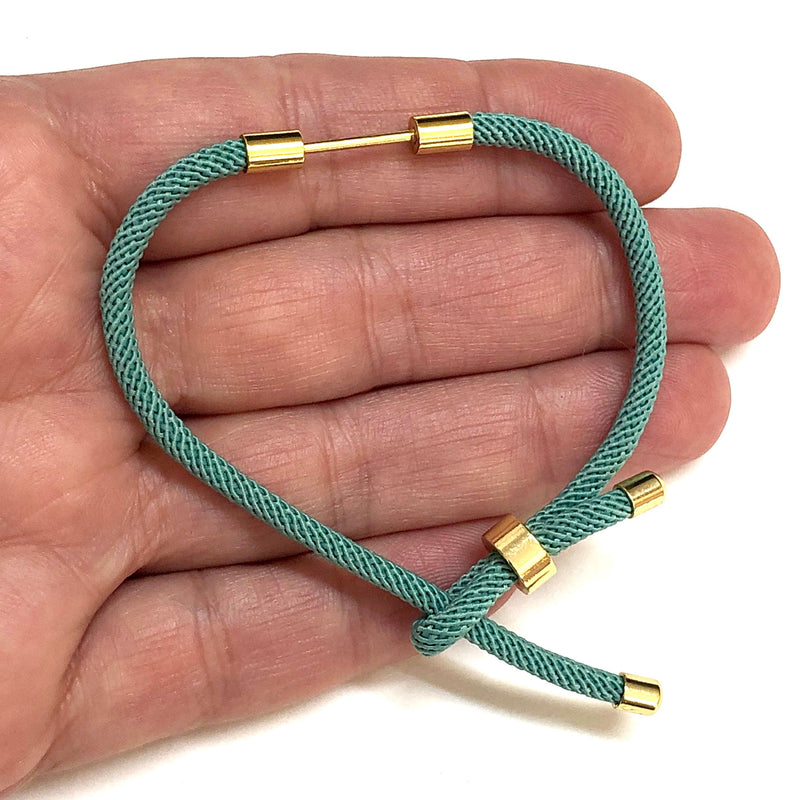 24Kt Gold Plated Turquoise Cord Bracelet Blank With Screw Clasp