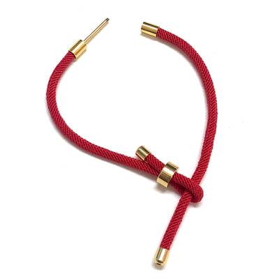 24Kt Gold Plated Fuchsia Cord Bracelet Blank With Screw Clasp