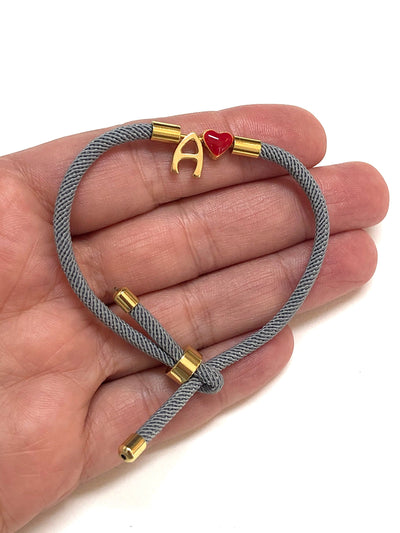 24Kt Gold Plated Grey Cord Bracelet Blank With Screw Clasp
