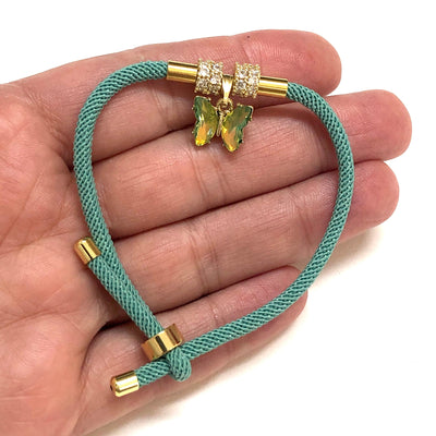 24Kt Gold Plated Turquoise Cord Bracelet Blank With Screw Clasp