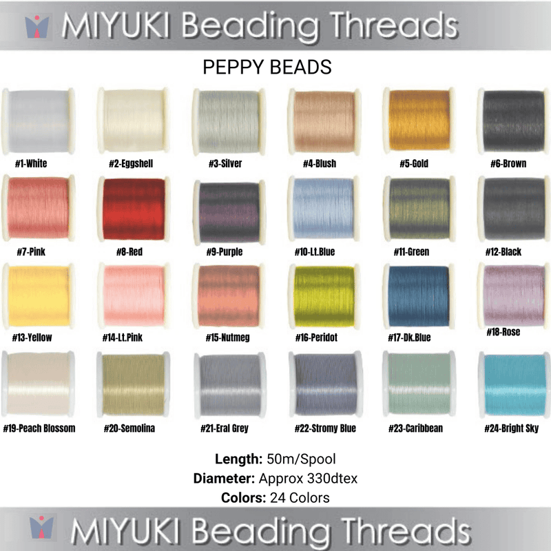 Miyuki Thread Color 20 Grieß, Miyuki Original-Nylonfaden, Lieferung zu 50 Metern auf einer Spule