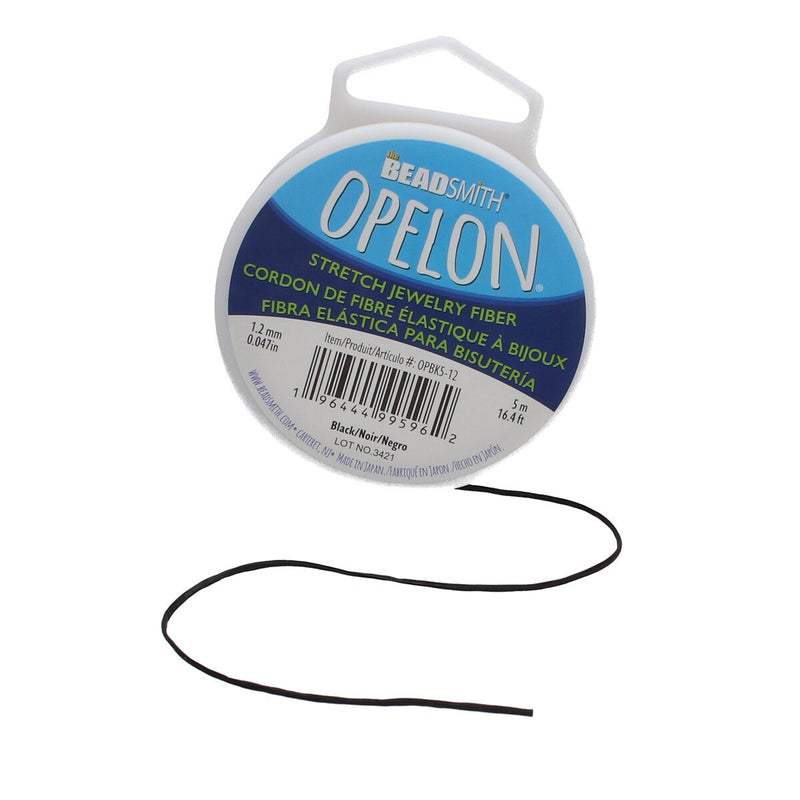 NEW!Best Stretch Cord for Bead Bracelets - Opelon 1.2mm Black-5M