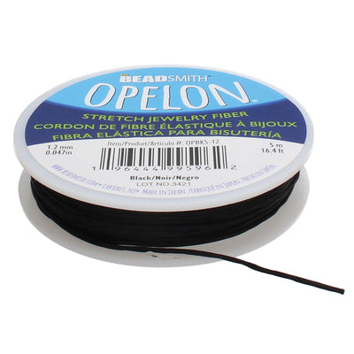NEW!Best Stretch Cord for Bead Bracelets - Opelon 1.2mm Black-5M
