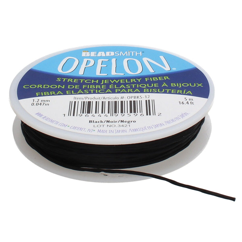 NEW!Best Stretch Cord for Bead Bracelets - Opelon 1.2mm Black-5M